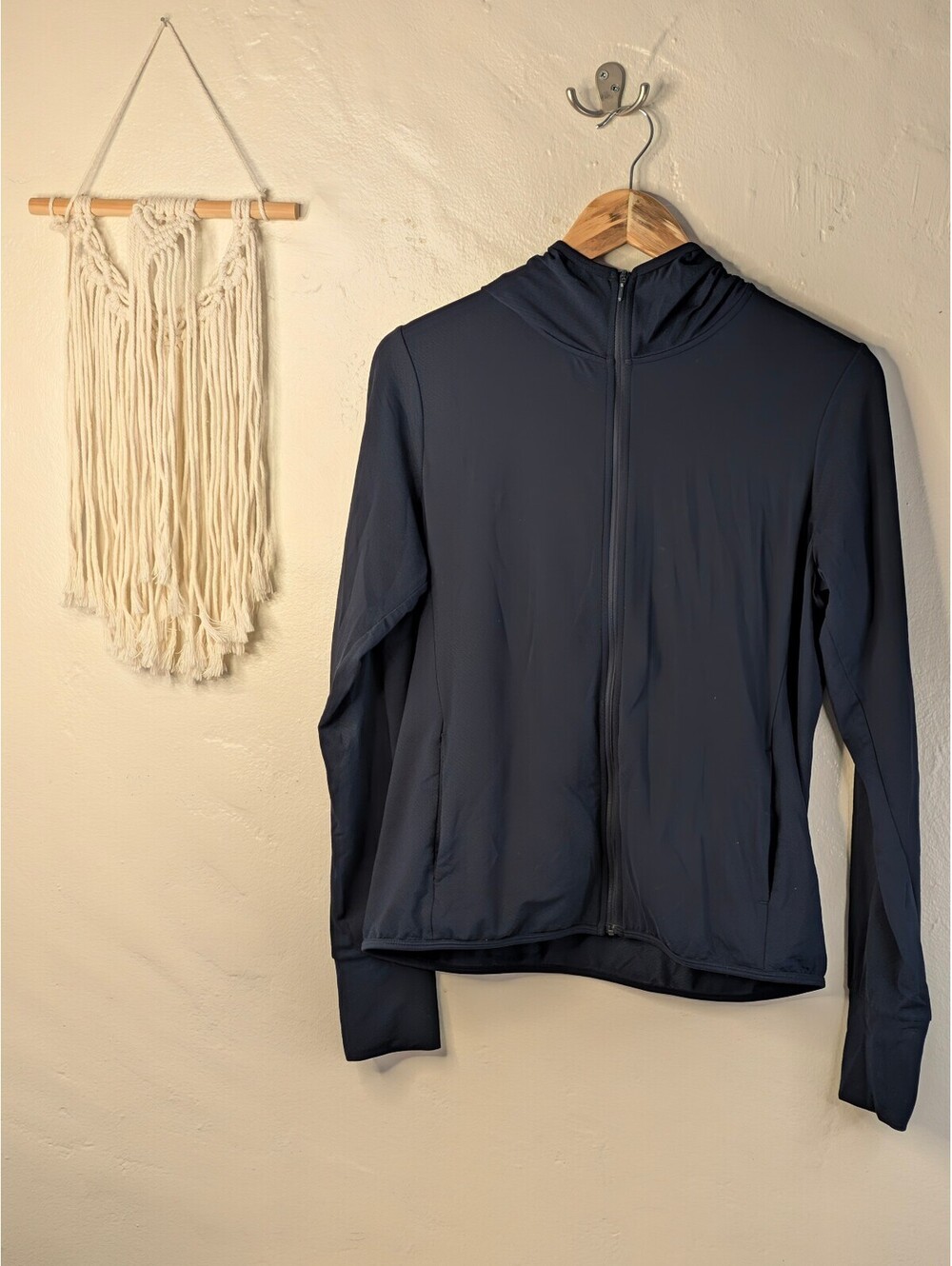 UNIQLO AIRism UV Protection Full-Zip Hoodie Navy Blue Size L